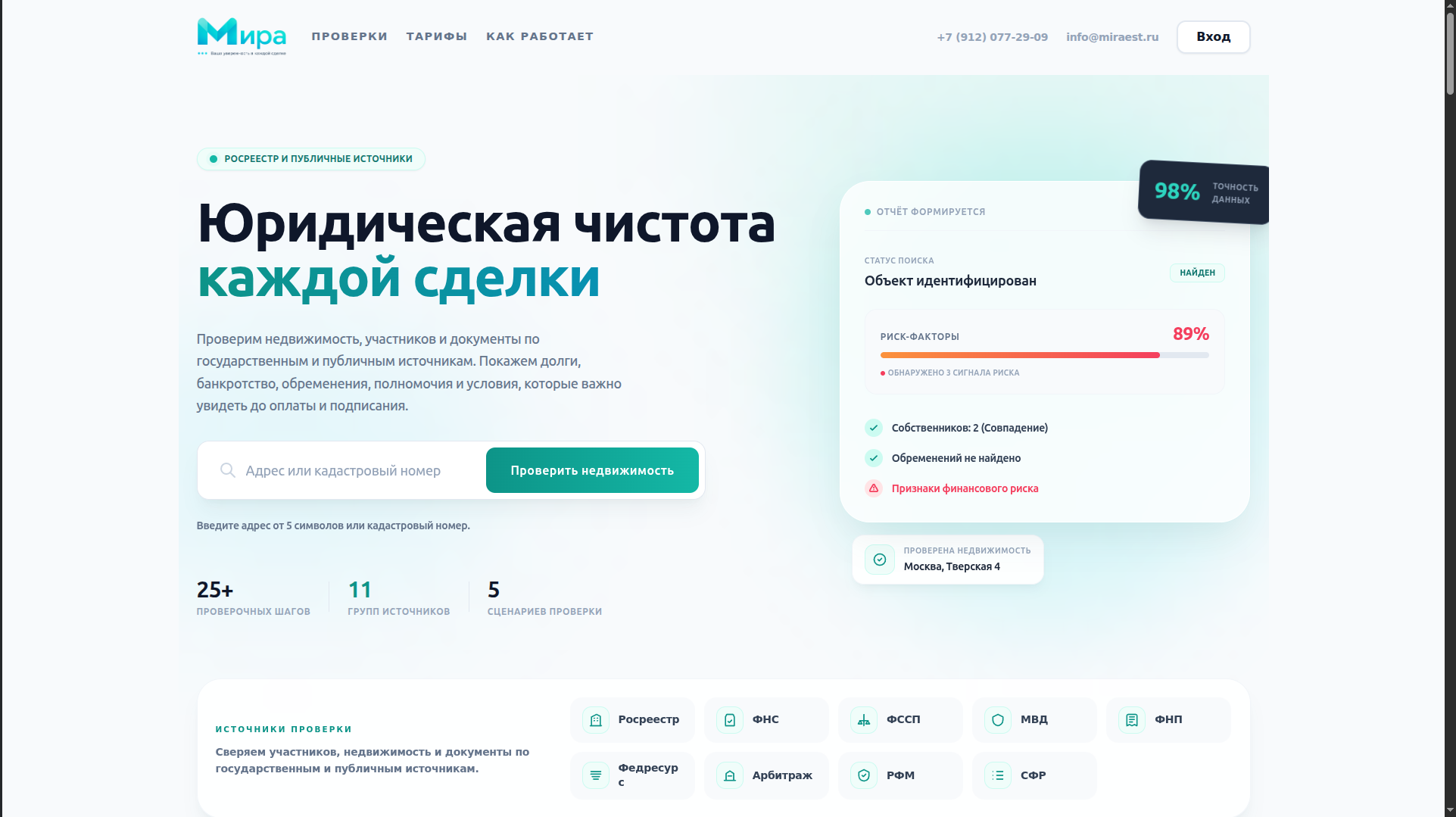 Лендинг Mira Secure